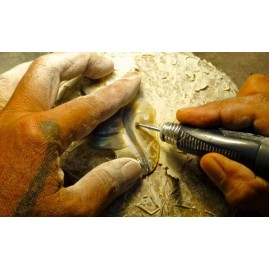 Chaine argent pendentif nacre tahiti margouillat m8