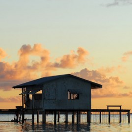 Perle certifiée en provenance d'une ferme perlière des Tuamotu Gambier, comme celle-ci, typique des atolls de Polynésie.