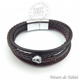 Bracelet Cuir Marron 19cm...