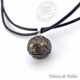 Collier Cuir Perle Gravée...