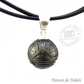 Collier Cuir Perle Gravée...