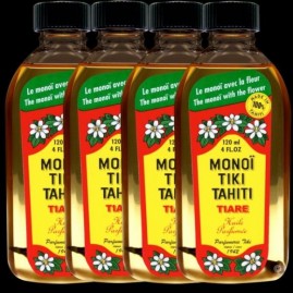 Lot 4 Monoi Tiki Tahiti 120ml parfum Fleur de Tiare