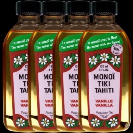 Lot 4 Monoi Tiki Tahiti 120ml parfum Vanill