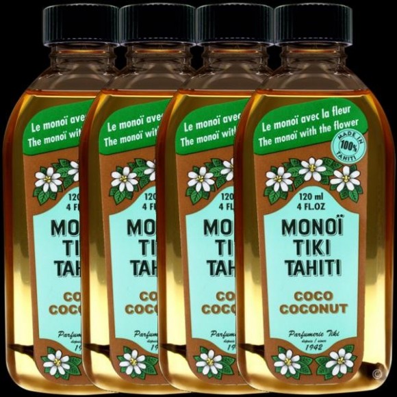 Lot 4 Monoi Tiki Tahiti 120ml Parfum Coco