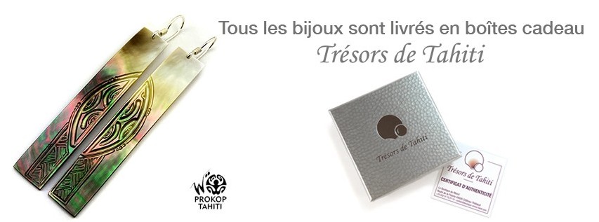 Boucles d'oreilles Batons XXL Nacre de Tahiti - La Boutique du Monoi