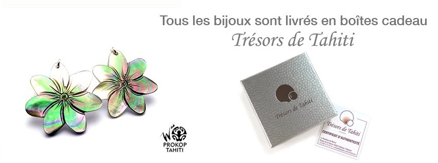 Boucles d'Oreilles Fleurs Nacre Tahiti La Boutique du Monoï