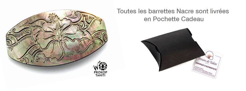 NOUVELLES BARRETTES XL EN NACRE DE TAHITI